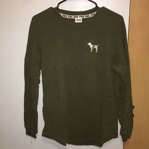 Victoria secret pink oversized green pullover. XS